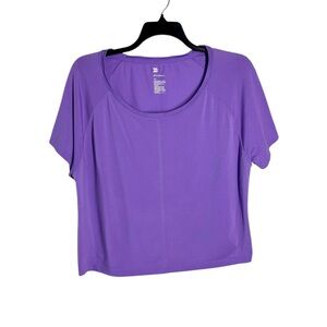 All in Motion Plus Size XXL Purple Crop T-Shirt Short Sleeve Workout Gym Top